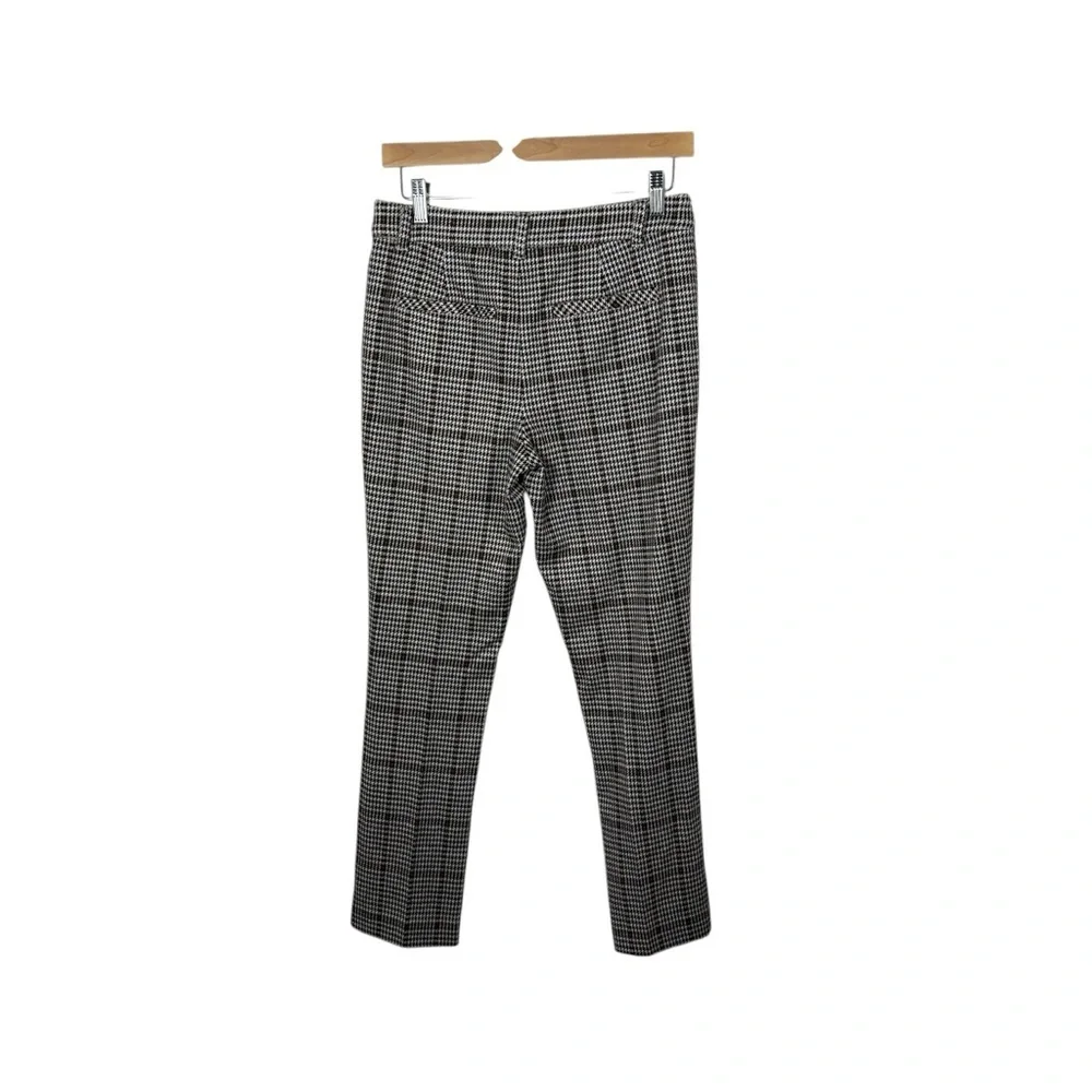 Free People Women’s Molly Slim Plaid Houndstooth Pants Brown/White Size 6